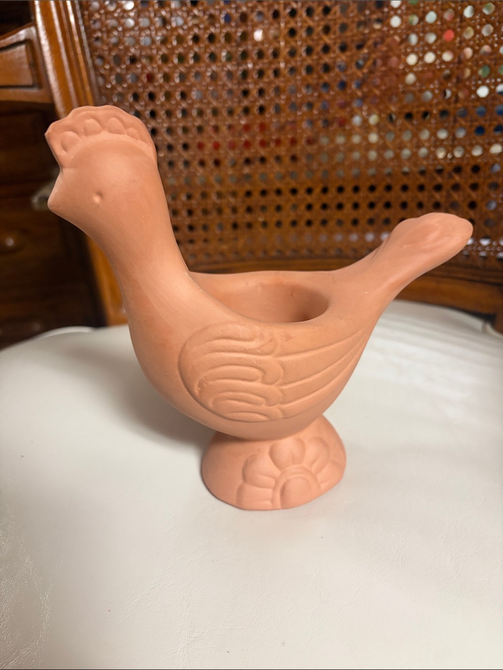 Terracotta Chicken Candle Holder/Planter - would you believe this is AVON?!?